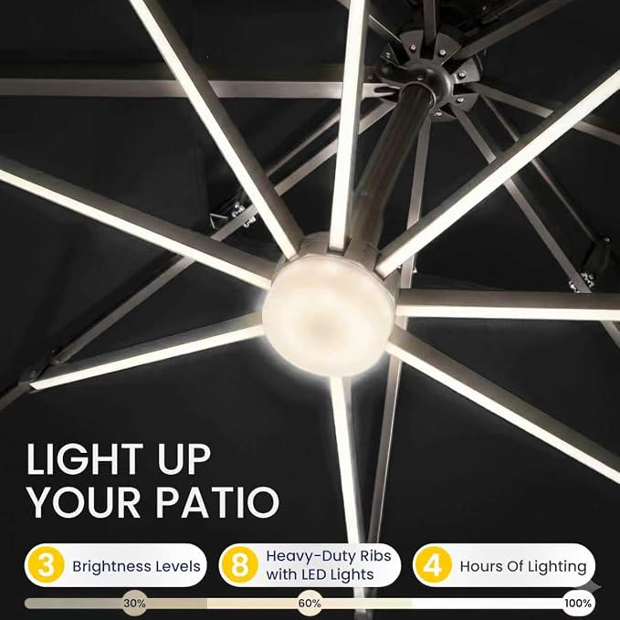 10x10 FT Outdoor Cantilever Patio Umbrella - Image 4