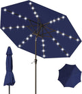 9FT Patio Umbrella with Solar Lights, Outdoor Market Umbrella with Tilt and by YourPerfectOutdoorEscape