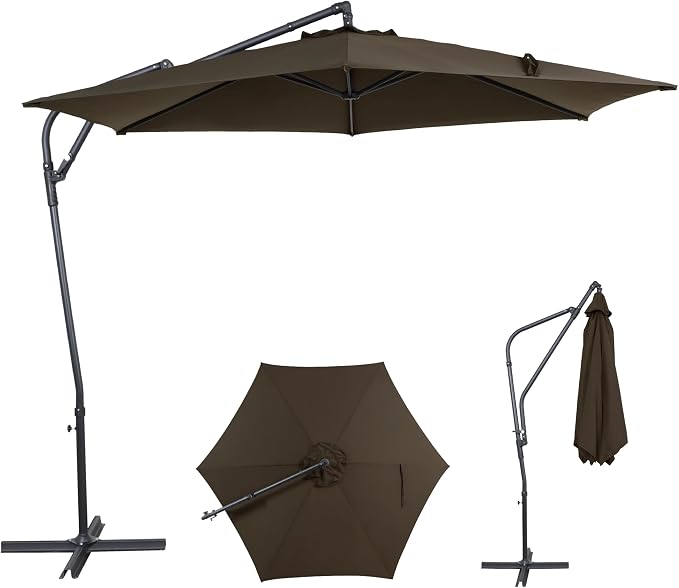10FT Outdoor Offset Umbrella, Cantilever Patio Umbrella by AEOutdoorUSA