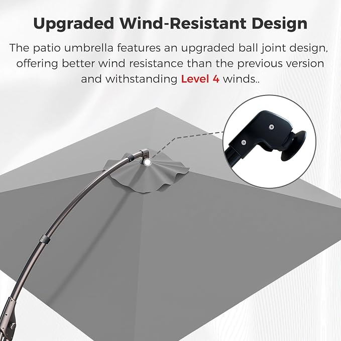 Grand patio 10x10 FT Large Cantilever Square Umbrella - Image 4