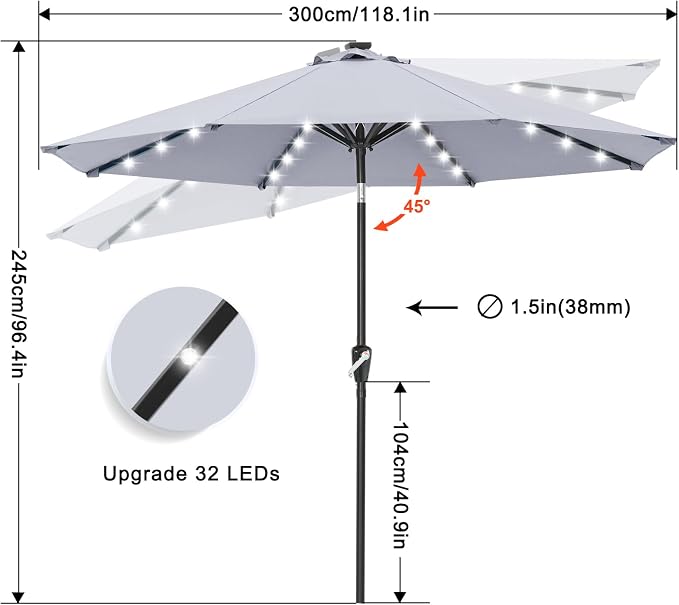 ABCCANOPY Solar Led Patio Umbrella - Image 2