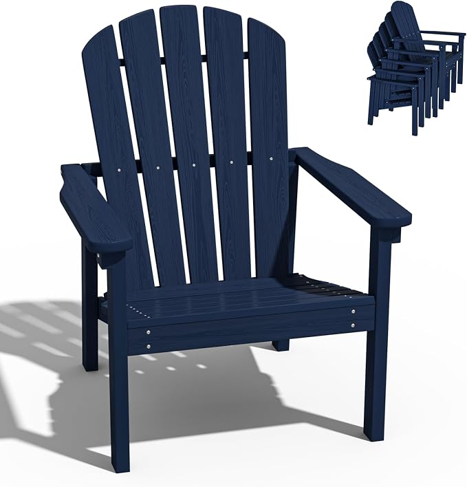 Compact Stackable Adirondack Chairs, All Weather HDPE, All-Weather by nevilywood
