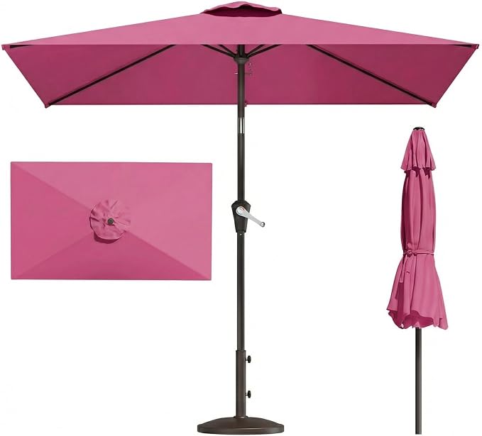 6.5' x 10' Rectangular Patio Umbrella Large Outdoor Market Umbrella w/UV by PatioKingdom