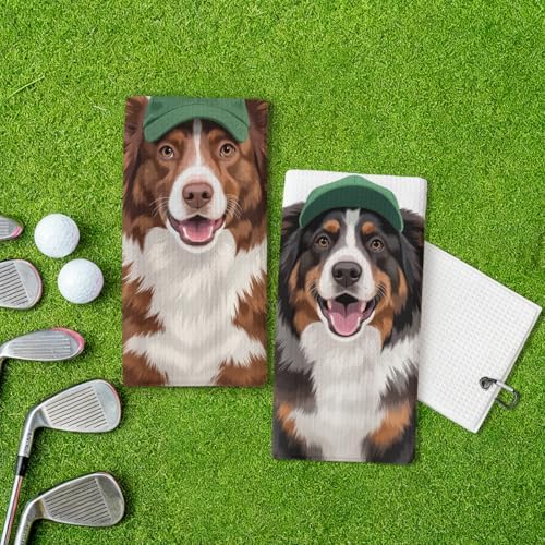2 Pcs Australian Shepherd Golf Towel 16x24 Inch, Golf Gifts - Image 5