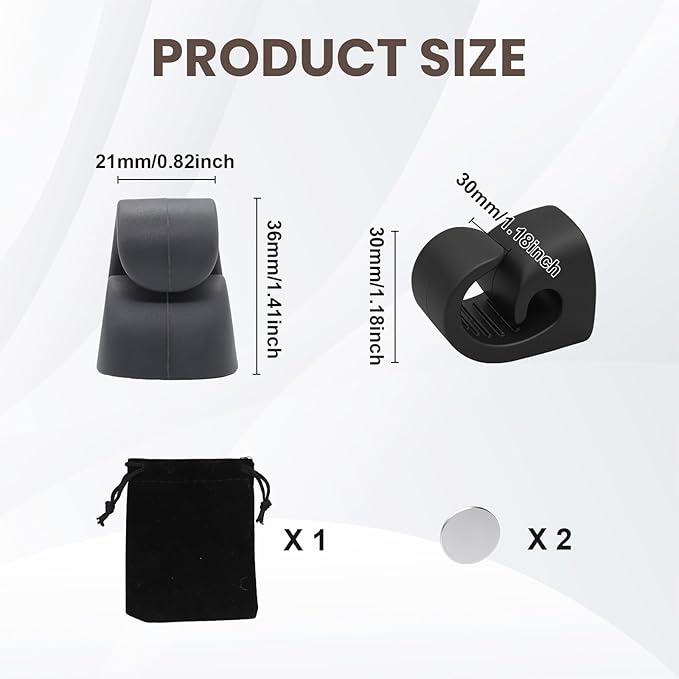 2 PCS Magnetic Holder for Golf Cart, Adjustable Silicone Clip for 20-70 Ring Gauge, Powerful Neodymium Magnetic Mount with Metal Pads, Golf Cart Accessories for Golfing, Fishing, Grilling