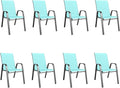 Patio Dining Chairs Set of 8 Outdoor Stackable Dining Chairs by TQKVIPI