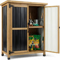 Ketive Small Outdoor Storage Cabinet Wood & Metal, Small Garden Tool Storage by Ketive
