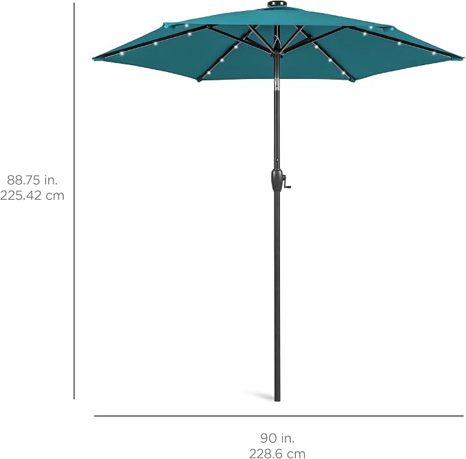 Best Choice Products 7.5ft Solar Umbrella LED Lighted Patio Umbrella, Table - Image 7