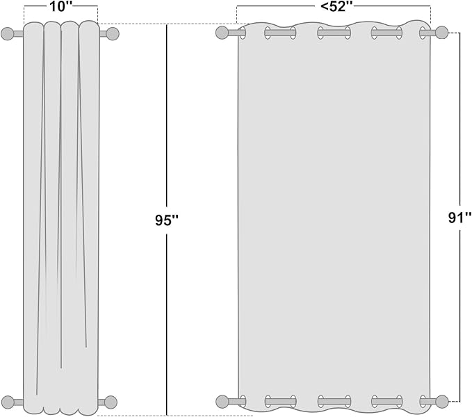 NICETOWN 2 Panels Weighted Blackout Curtains - Image 2