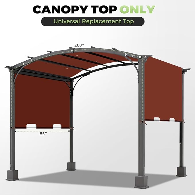 85x208 in Pergola Shade Cover for L-PG080PST | Brick Red, Cover Only, - Image 2