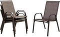 Patio Chairs Set of 4, Stackable High Back Outdoor Dining Chairs by Unknown