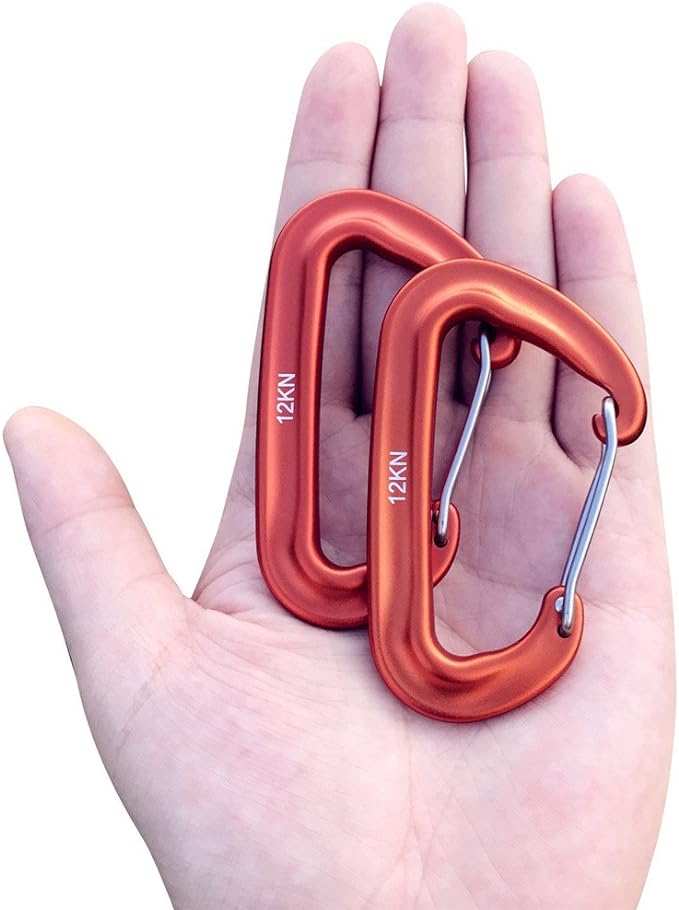 Carabiner,12KN Lightweight Heavy Duty Carabiner Clips,Aluminium Wiregate Caribeaners for Hammocks,Camping, Key Chains, Outdoor and Gym etc,Hiking & Utility
