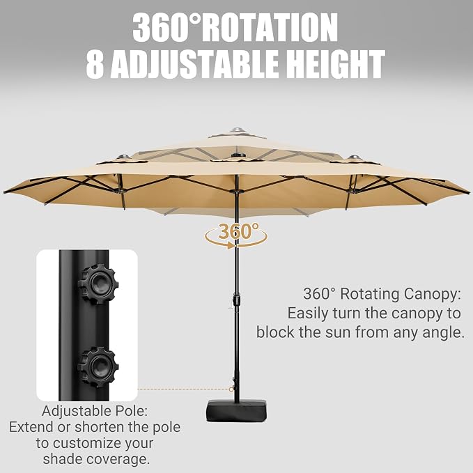15FT Double-Sided Patio Umbrella - Image 3