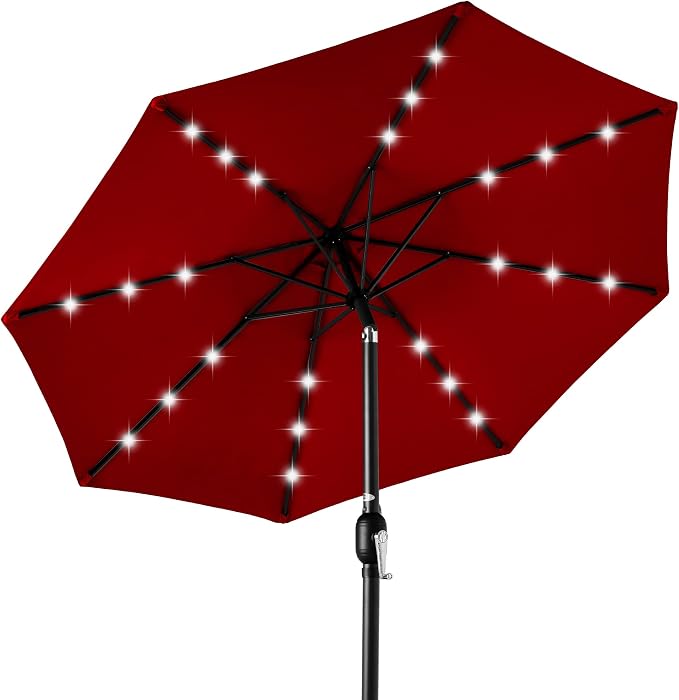Best Choice Products 10ft Solar Polyester LED Lighted Patio Umbrella w/Tilt by Unknown