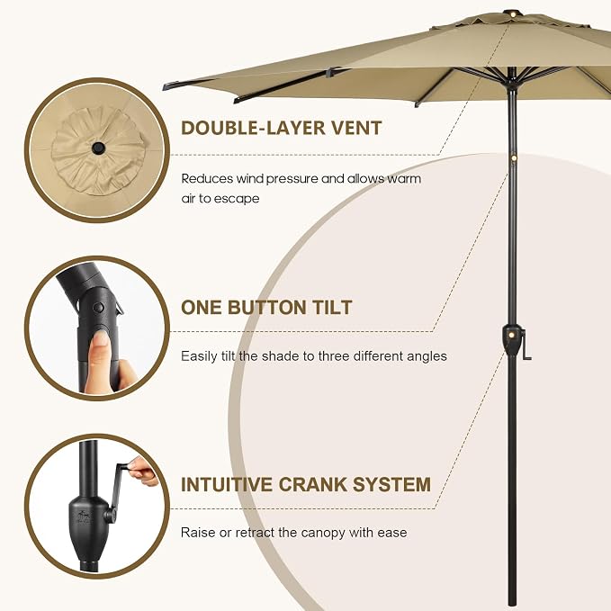 Abba Patio 9FT Lyon Outdoor Patio Umbrella Outdoor Table Umbrella - Image 4