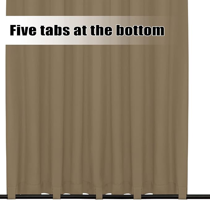 Easy-Going Outdoor Curtains for Patio 1 Panel, 110x120 inch, Khaki | Waterproof - Image 4