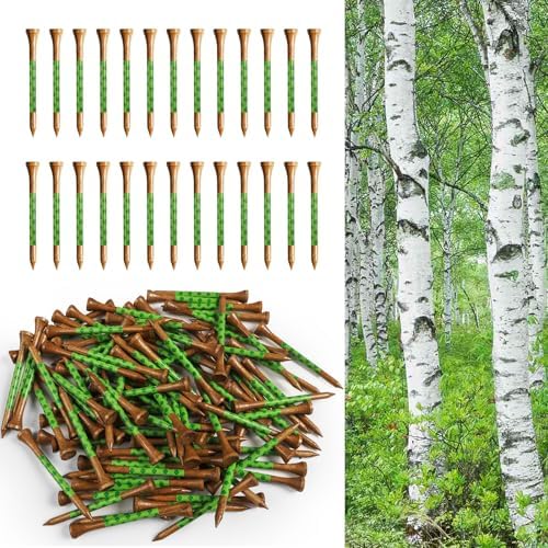 FINGER TEN Wooden Golf Tees Western Birch 100 Pack by FINGERTENSport
