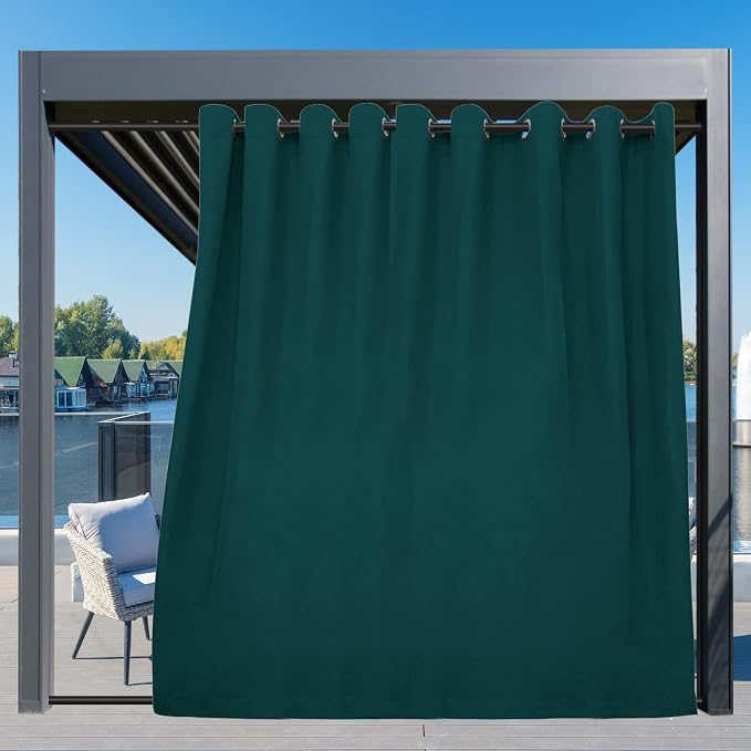 Easy-Going Outdoor Curtains for Patio 1 Panel, 150x108 inch, Teal | Waterproof - Image 3