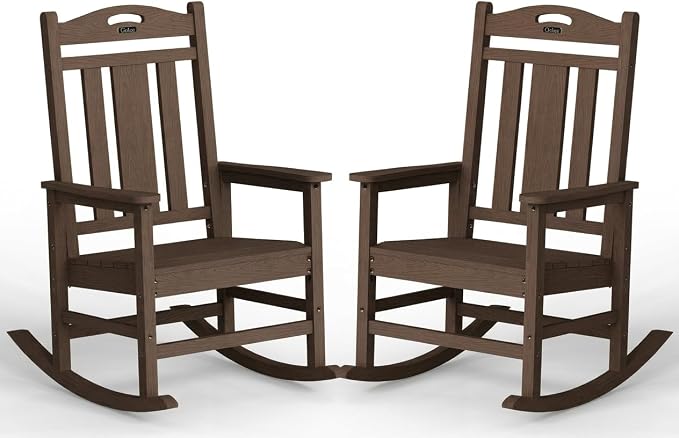 Oversized Outdoor Rocking Chairs, High Back Patio Rockers by CIOKEA