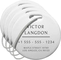 Stainless Luggage Tags for Suitcases 4 Pack: Metal Personalized Luggage Tags for Backpacks & Bags with Customizable Texts (Silver)
