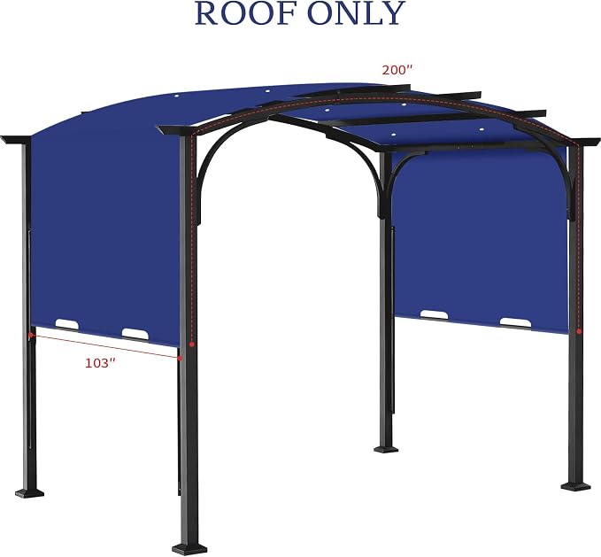 200x103 in Pergola Canopy Replacement Shade Cover Only, Compatible - Image 2