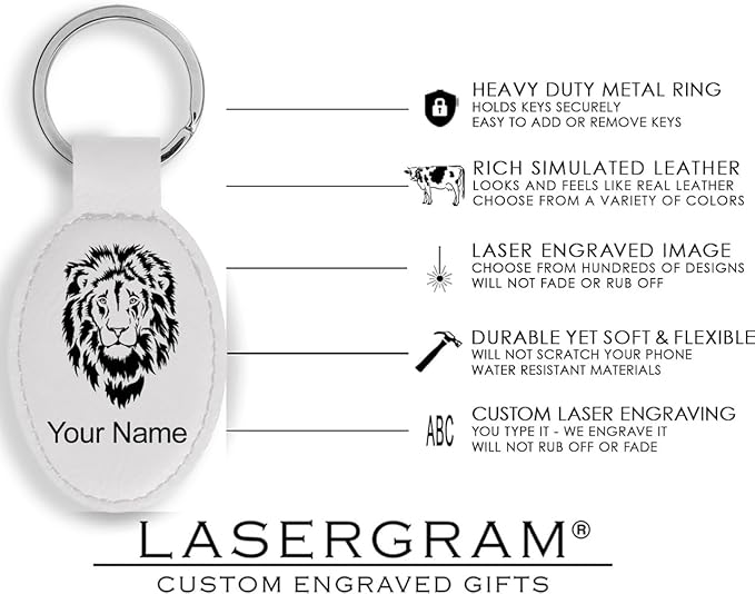 LaserGram Oval Keychain, Disc Golf, Personalized Engraving Included