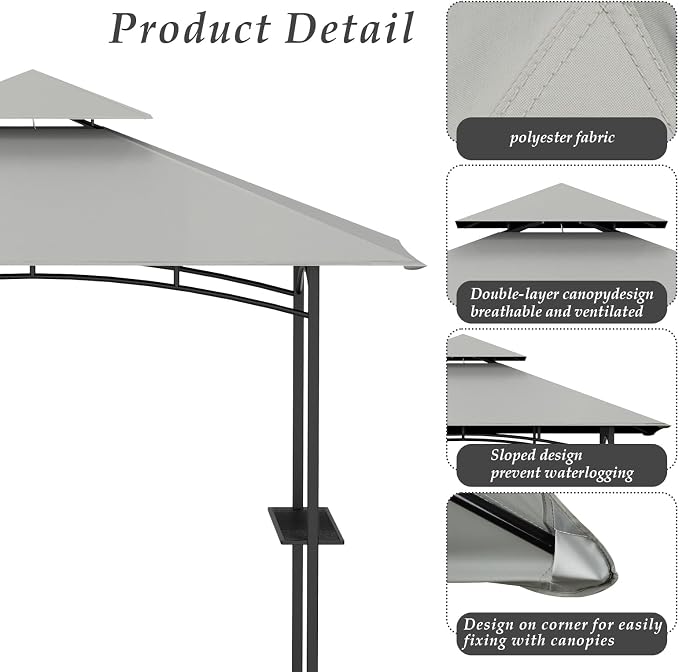 5x8Ft Grill Gazebo Replacement Top - Image 4