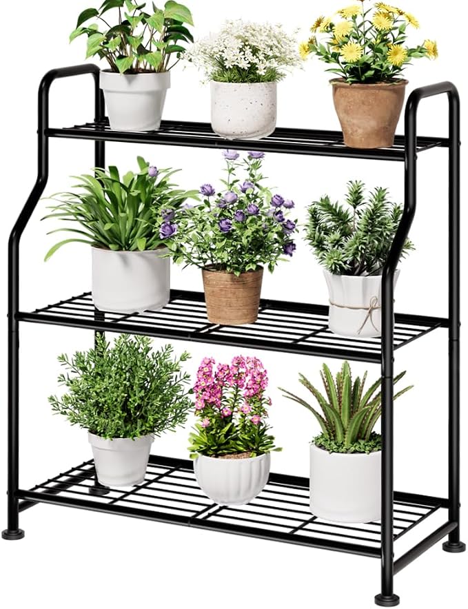 Kitsure 3-Tier Plant Stand Indoor & Outdoor, or Garden, Plant Shelves by Kitsure
