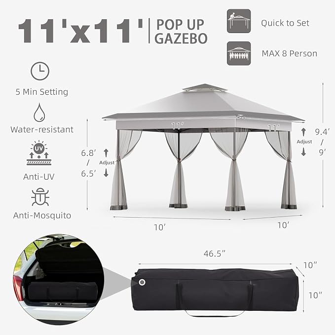 Bezseller 11x11 Pop Up Gazebo - Image 3
