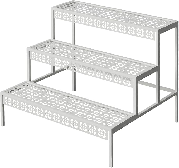 aboxoo 3-Tier Rectangular Metal Plant Stand, Ladder Flower Pot Rack | by aboxoo