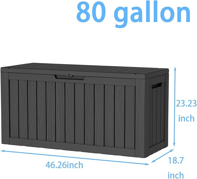 85 Gallon Outdoor Deck Box, Resin Waterproof Storage Box - Image 3