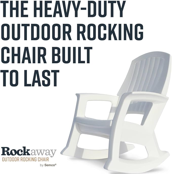Rockaway Heavy Duty All Weather Patio or Deck Rocking Chair, Tan | Polyethylene - Image 6