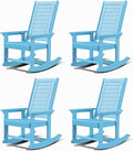 GREENVINES Oversized Outdoor Rocking Chairs Set of 4, HDPE Rocker, Arctic | by GreenVines