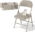 8 Pack Padded Folding Chairs, Portable Metal Foldable Chairs by HomePage
