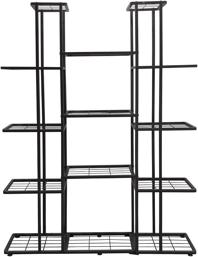 5 Tier 14 Potted Charcoal Grey Metal Large Plant Stand Indoor Outdoor Flower by MTBGarden