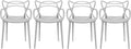 2xhome Modern Dining Chair | Stackable Indoor or Outdoor Entangled Side Chair | by 2xhome