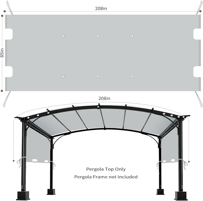 85"x 208" Universal Pergola Shade Cover, Garden Shade Replacement - Image 2