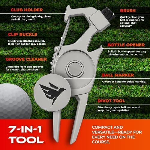 SWIFTEE Golf Divot Pitch Mark Repair Tool 7-in-1 - Image 4