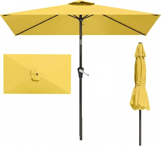 6.5' x 10' Rectangular Patio Umbrella Large Outdoor Market Umbrella w/UV by PatioKingdom