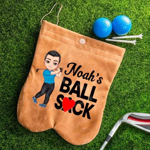 Personalized Golf Ball Bag, Custom Cartoon Character & Name on Golf Shag Bag - Image 3