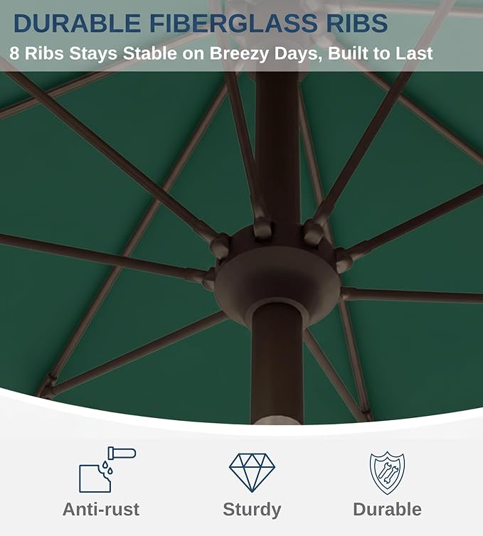 9FT Auto-Tilt Patio Umbrella|Outdoor Market Table Umbrella - Image 4