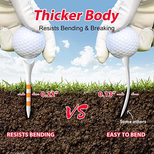 60/100 Pack Plastic Golf Tees, Enhanced Durability & Stability, Designed to - Image 2