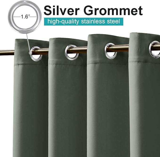 NICETOWN Morandi Green Outdoor Curtain - Image 2