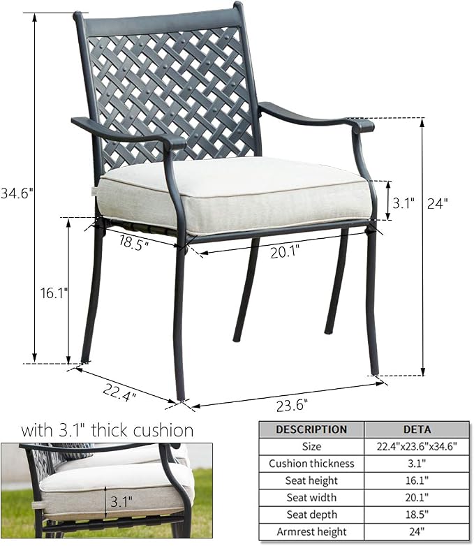 Patio Dining Chairs Stackable Outdoor Chairs Dining Furniture Set of 4 - Image 2