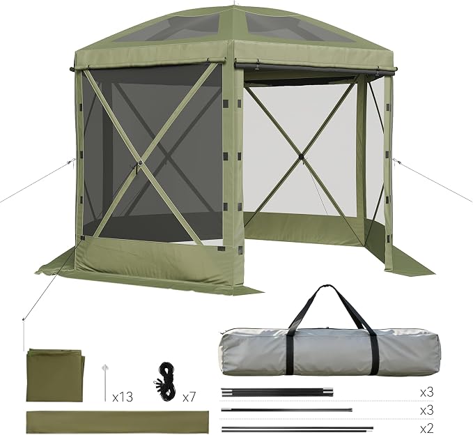 Aoxun 10x10ft Pop Up Canopy Tent, Screen Tent - Image 6