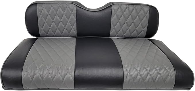 Huskey Parts Company 4PCS Charcoal Gray Golf Cart Seat Covers Diamond Stitching Compatible with Yamaha Drive G29 2007-2016, Drive 2 2017+, Marine Grade Vinyl, Custom Fit, Staple On