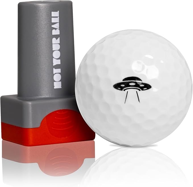 QUBI Golf Ball Stamp, Golf Ball Stamper, Self-Inking Golf Ball Stamp Marker to Identify Golf Balls, Golf Gift Golf Accessories for Men and Women Golfers