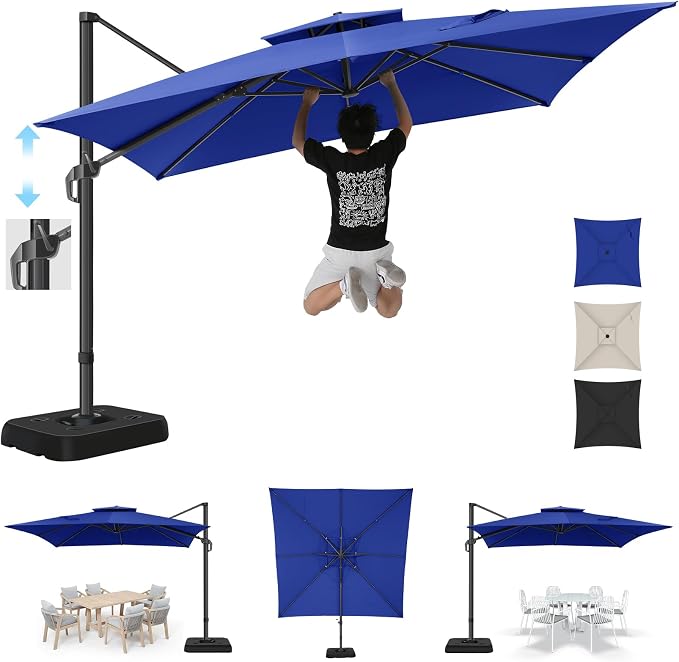 Hoteel Outdoor Patio Umbrella - 10ft Cantilever Umbrella - Image 6