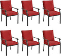 LVUYOYO Outdoor Patio Dining Chairs Set of 6, Metal Stackable Chairs Set by LVUYOYO