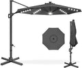 Best Choice Products 10ft Solar LED Cantilever Patio Umbrella, 360-Degree by Unknown